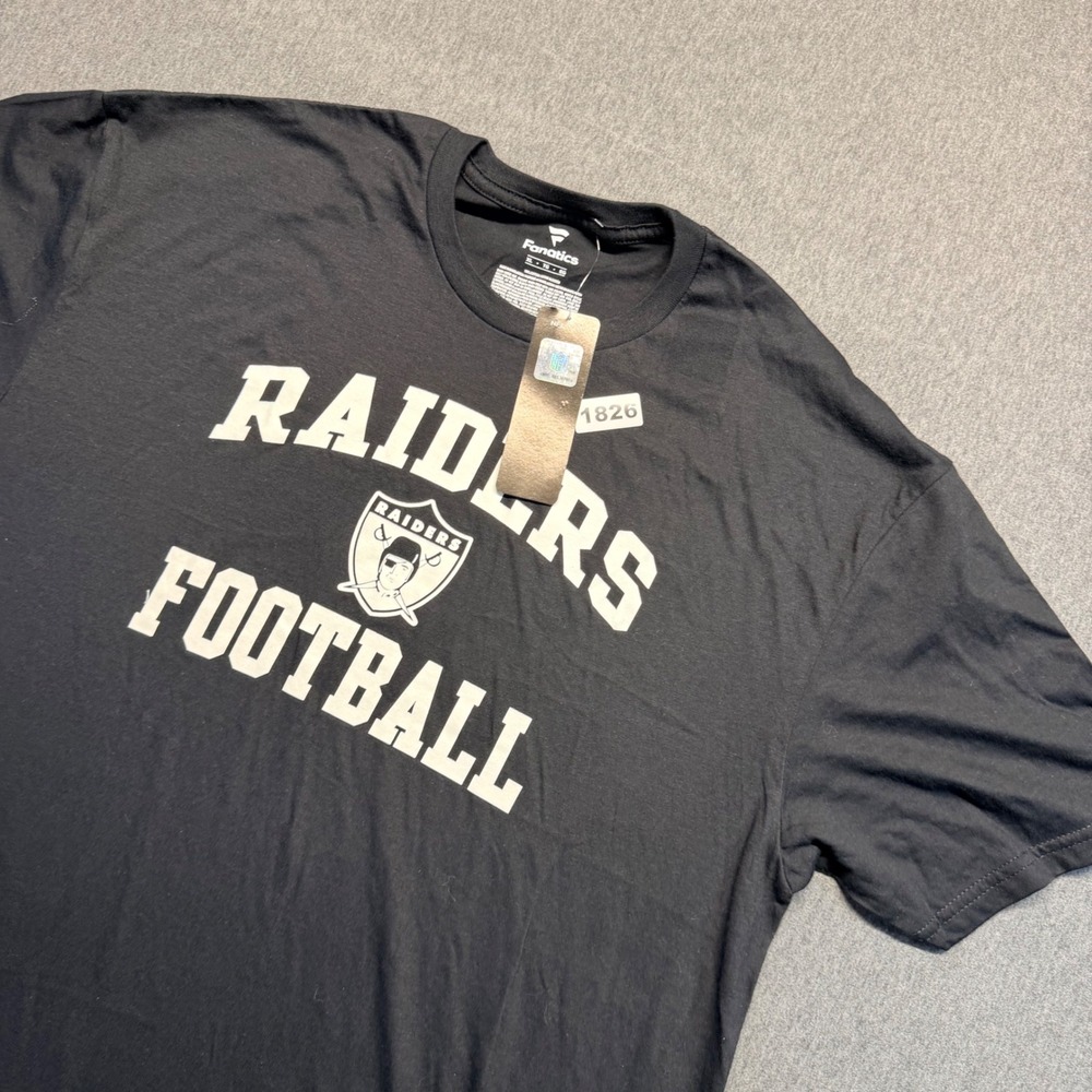 Fanatics NFL Las Vegas Raiders Football T-Shirt Mens XL Black Short Sleeve NWT
